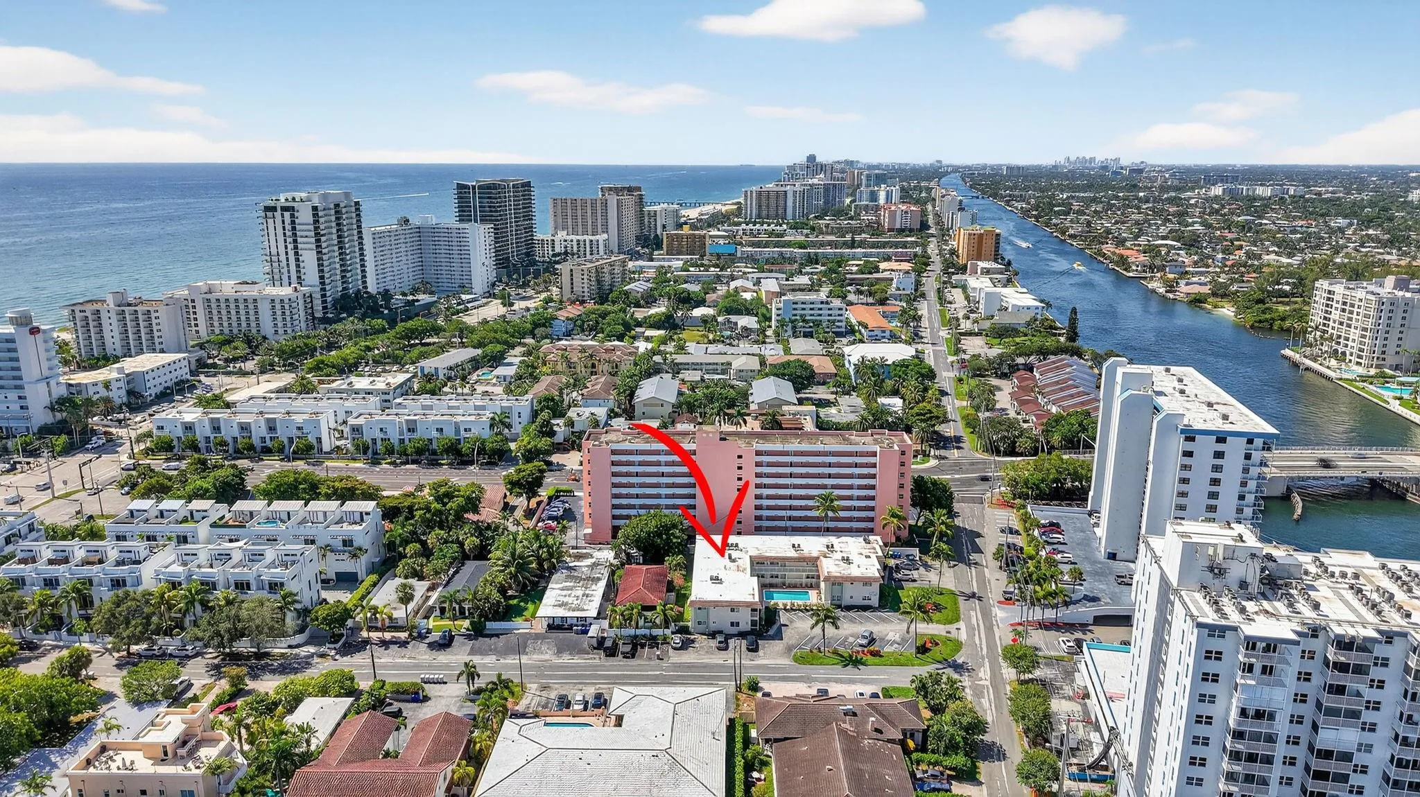 Aerial highlighting the prime location
