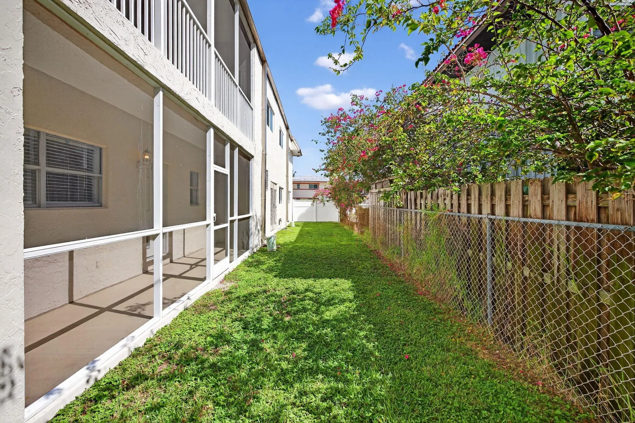 The Patio provides access to the green grass area coinvent for pet owners