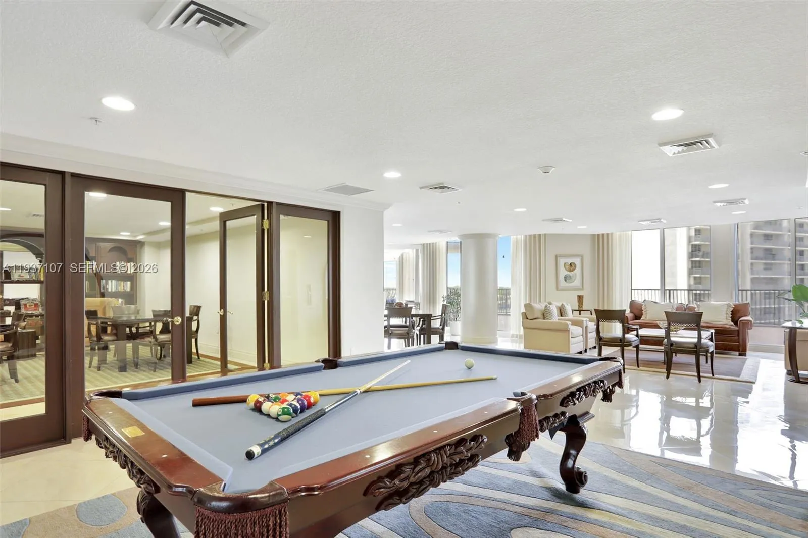 Billiard area in the club room.