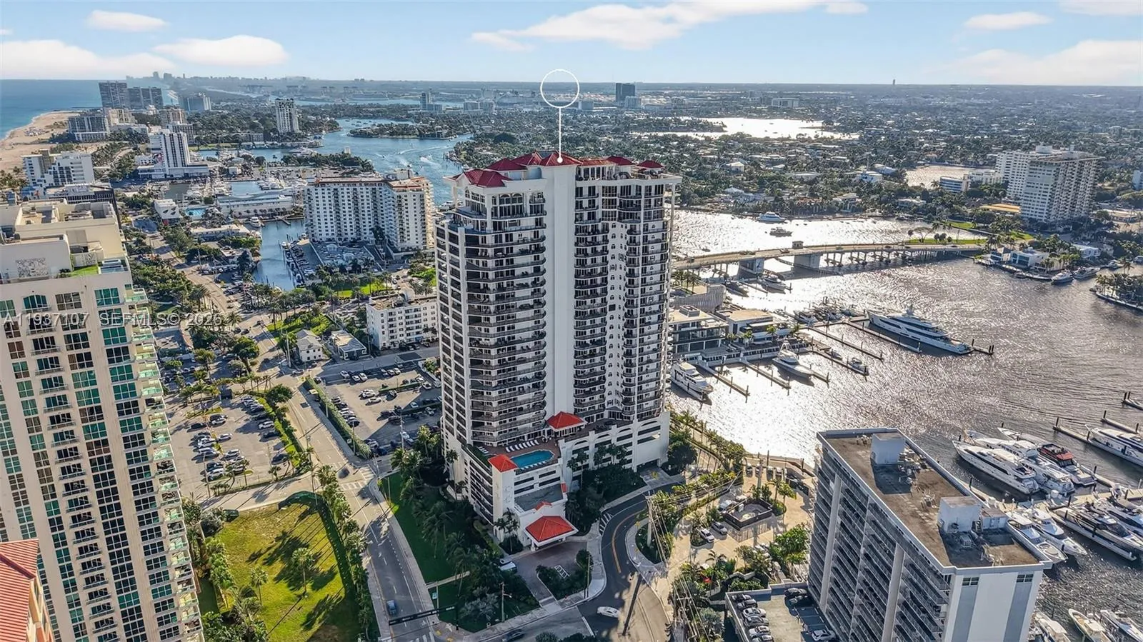 Location is amazing. Right on Intracoastal. Where Las Olas Blvd (bridge) meets A1A in Central Ft. Lauderdale Beach.