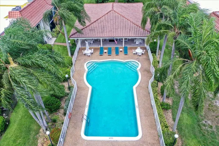 Apartment is steps to the pool