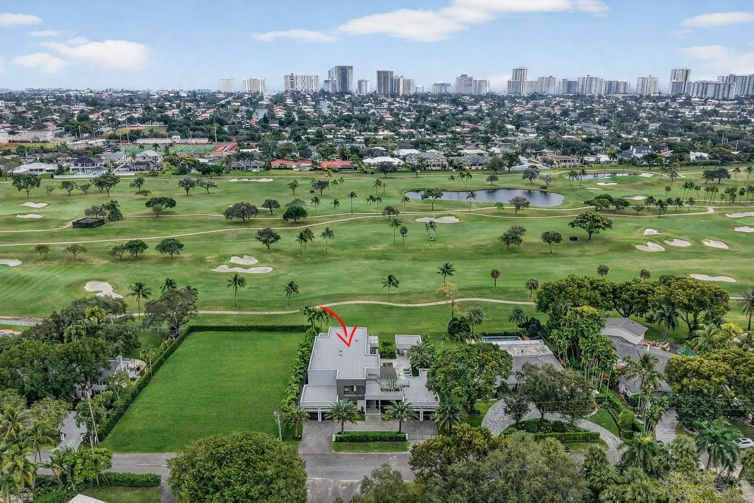 Aerial View Over Golf Course