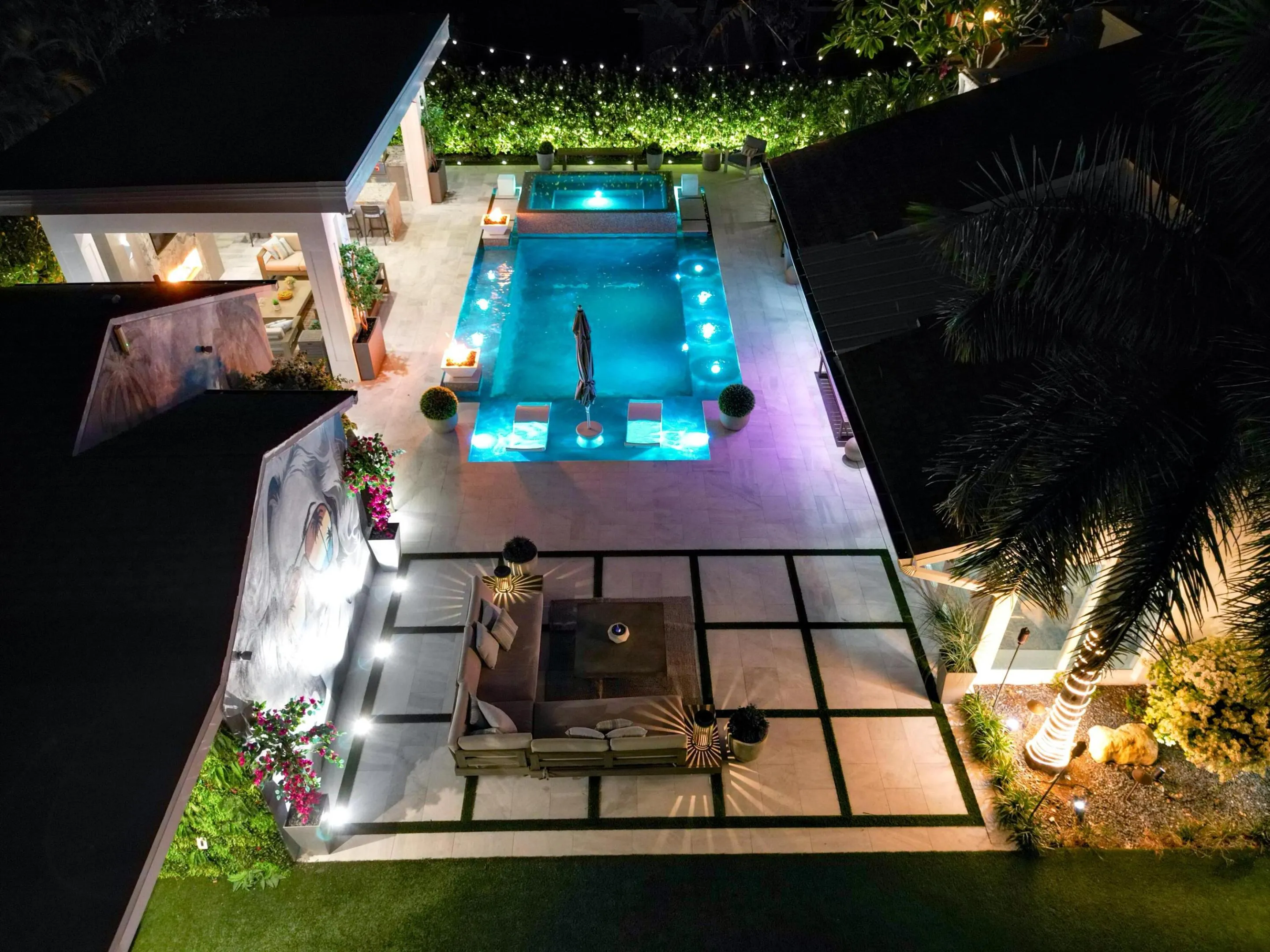 Drone Night Bird Eye