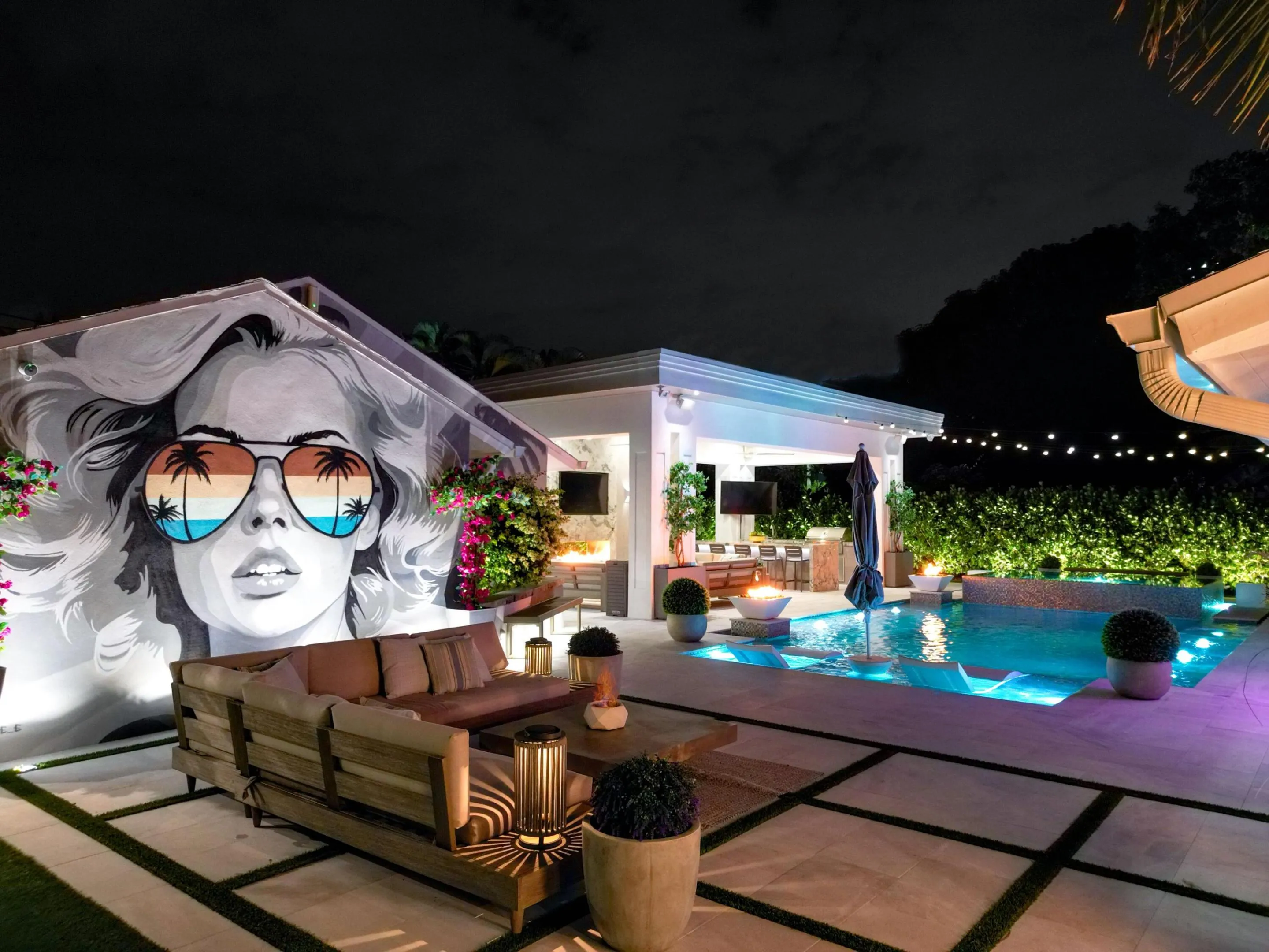 NIght Patio Pool 1