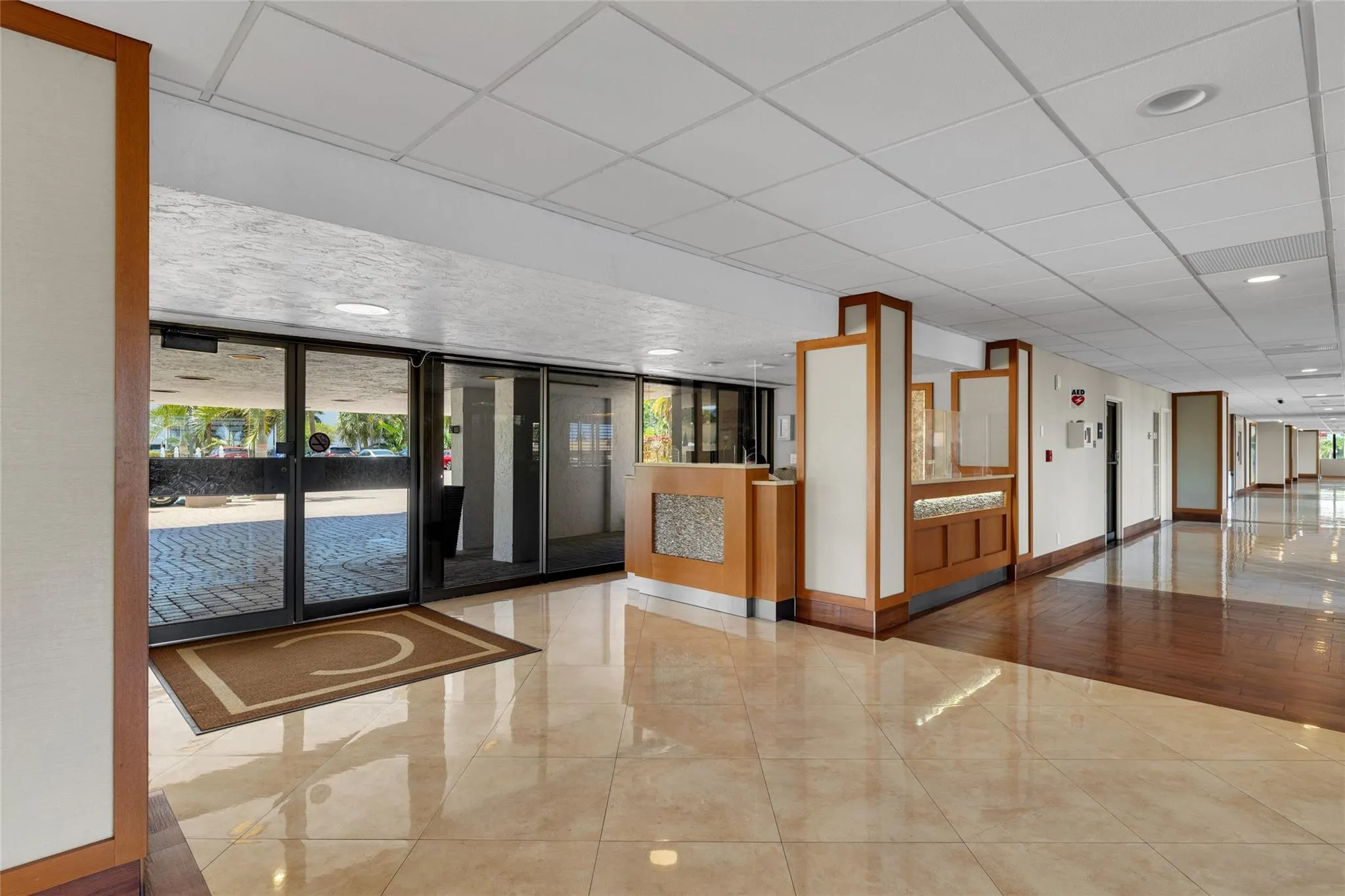 Security Desk in lobby.