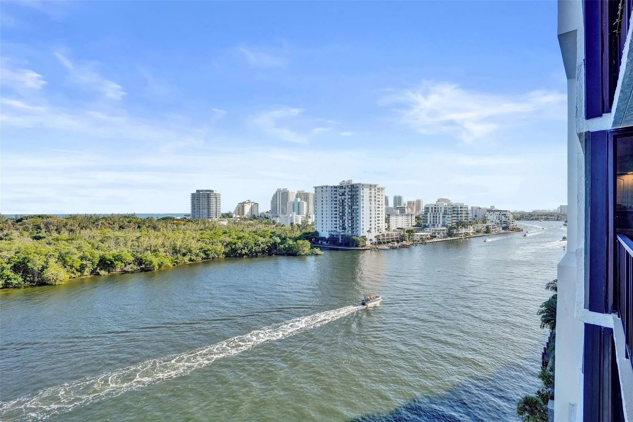 Boat cruising down the Intracoastal Waterway
