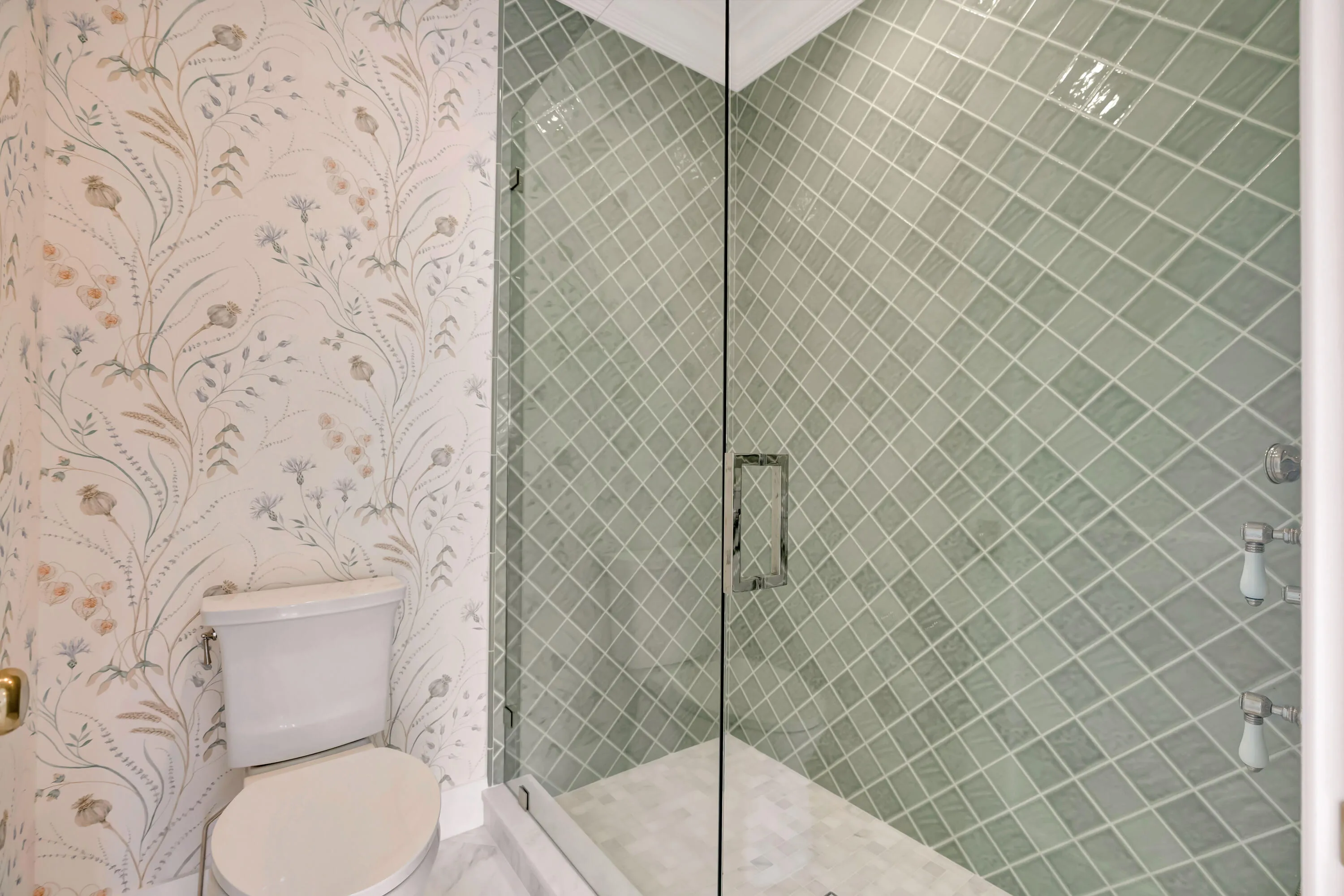 Shower w/Clay Tile Walls