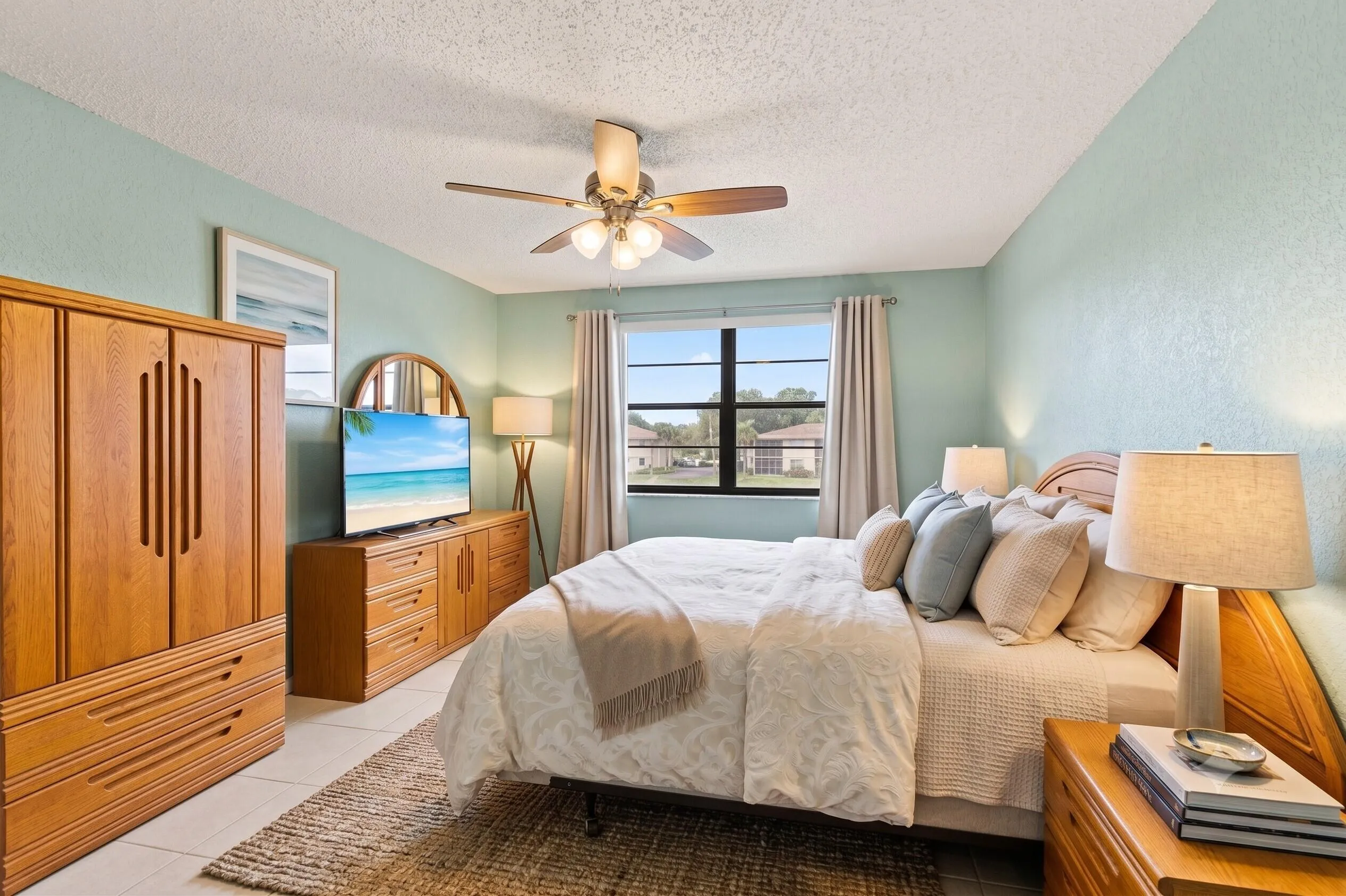 master bedroom with lake view