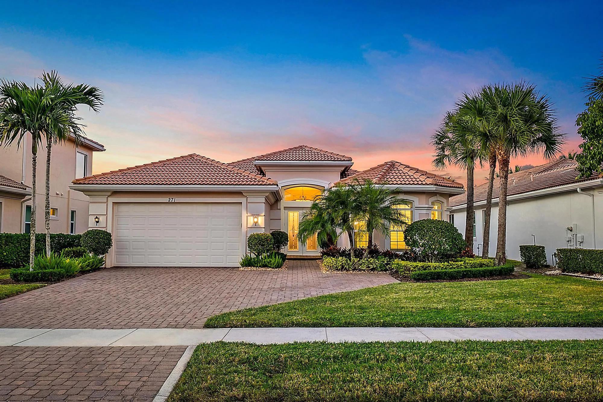 Single-family home with two-car garage extended an additional 4 feet.