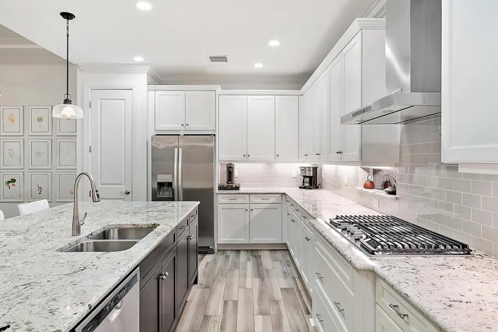 White kitchen with gas stove