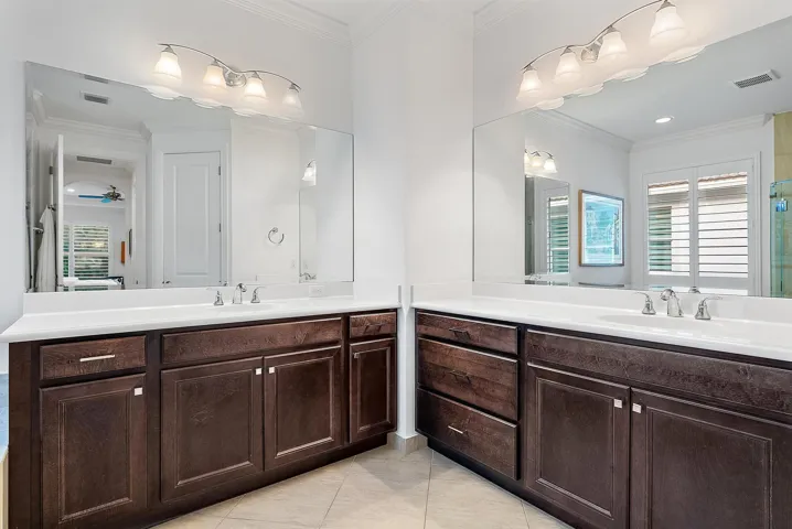 Primary bathroom with dual sinks