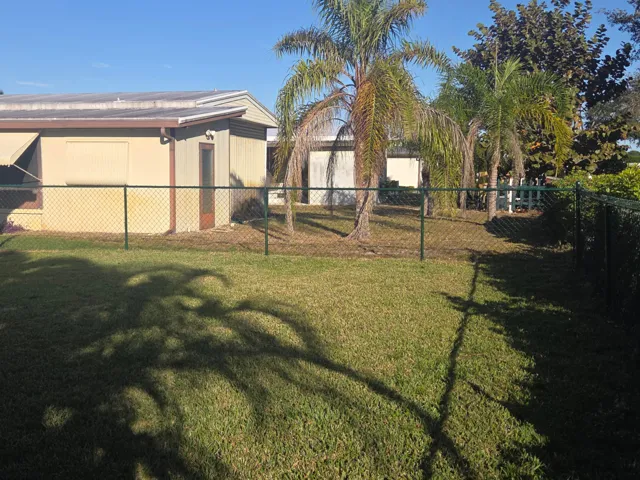 fenced yard