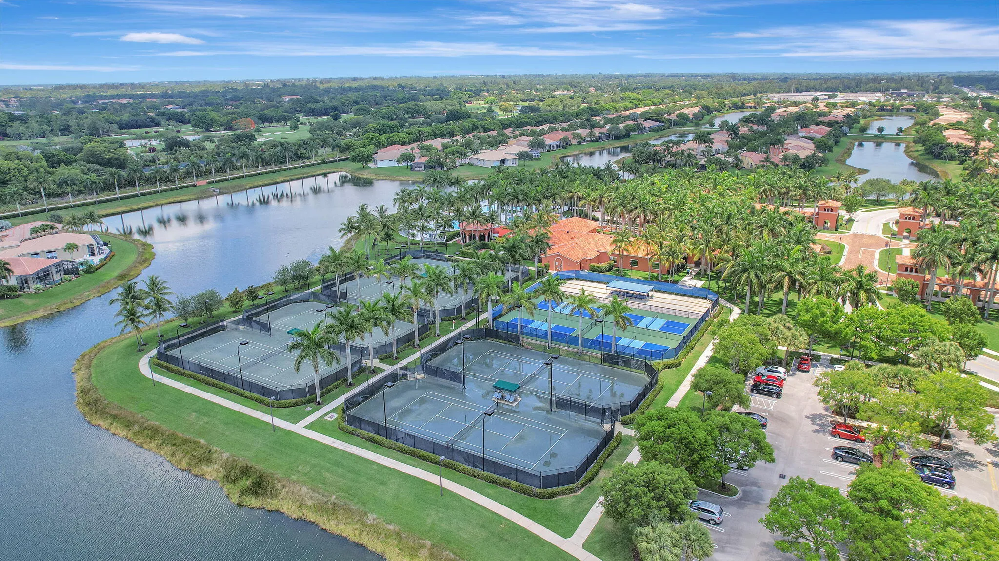 6 Tennis Courts and 4 Pickleball Couts and a variety of leagues to join and new friends to meet up with!