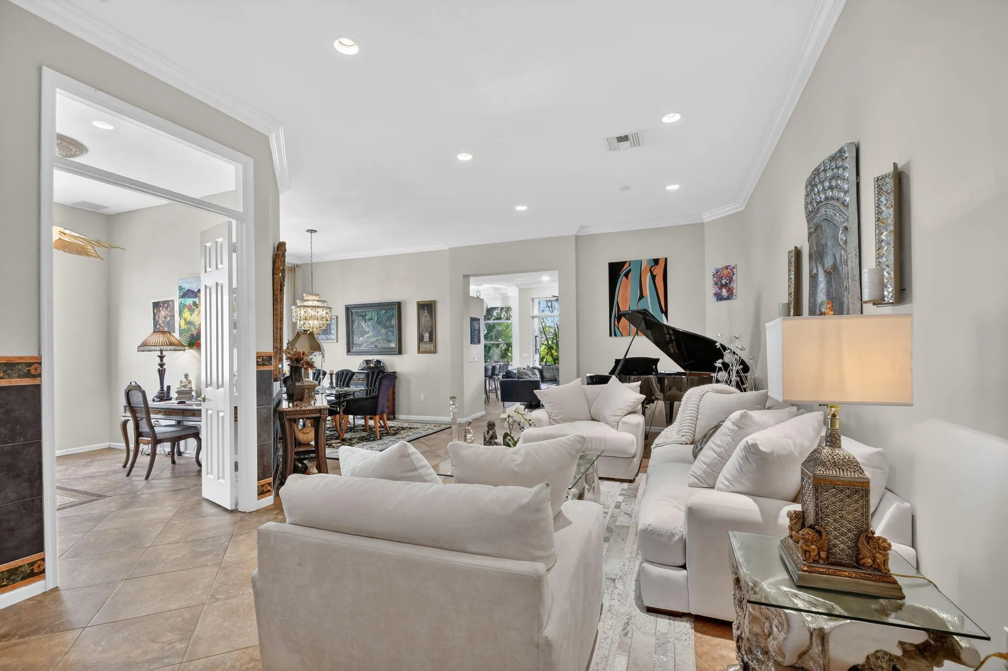 Lovely ceramic tile throughout home gives a warm and inviting feel