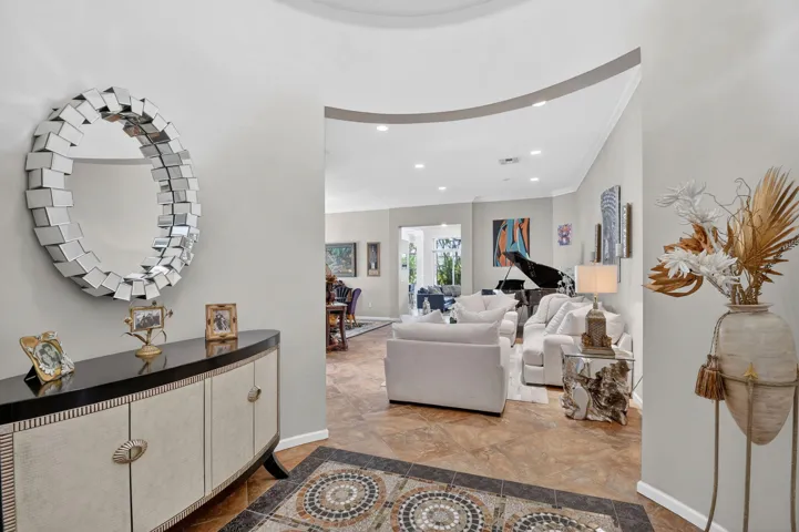 Beautiful mosaic tile design in Foyer
