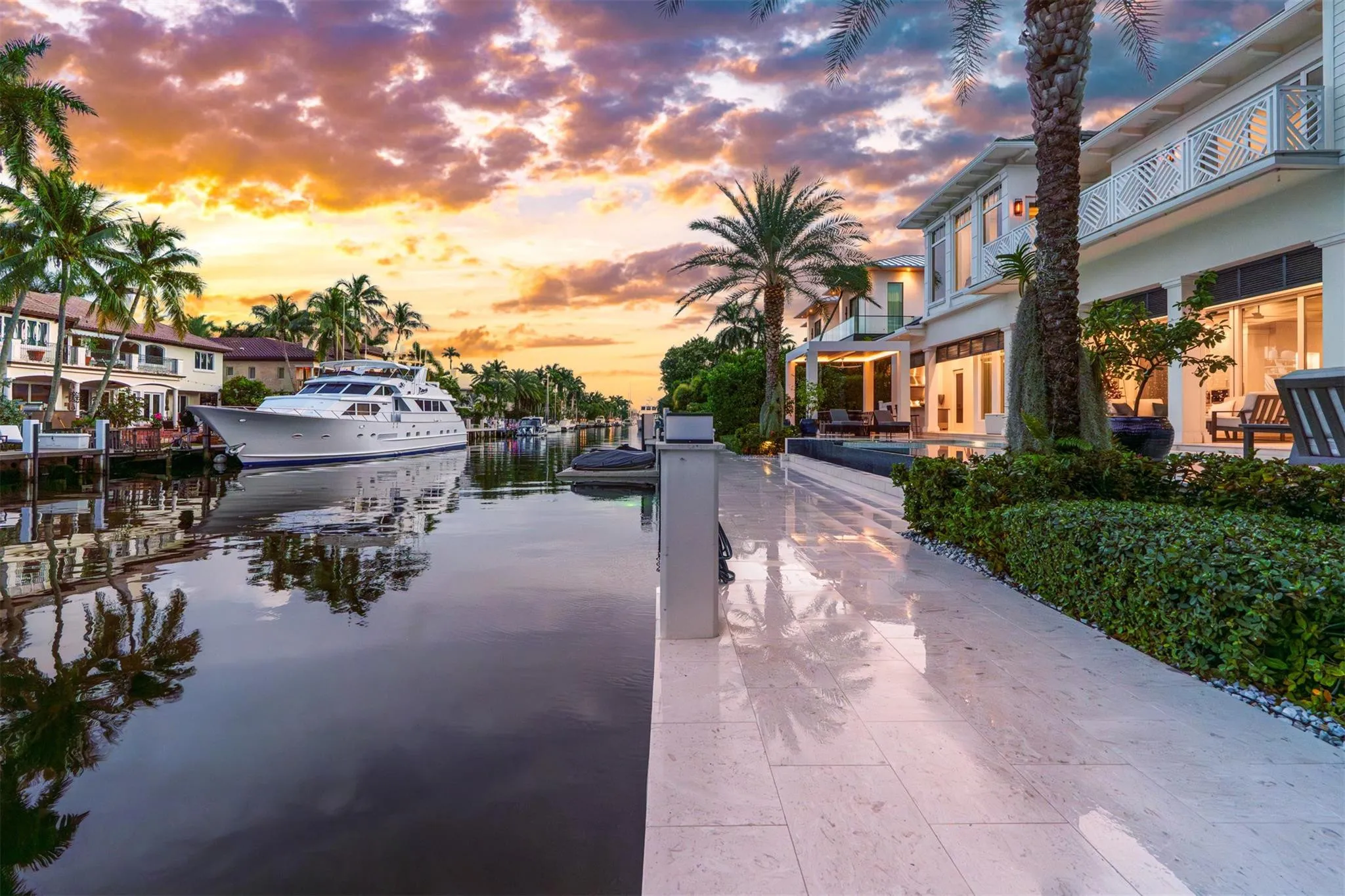 Enjoy sunset swims and views of the water.