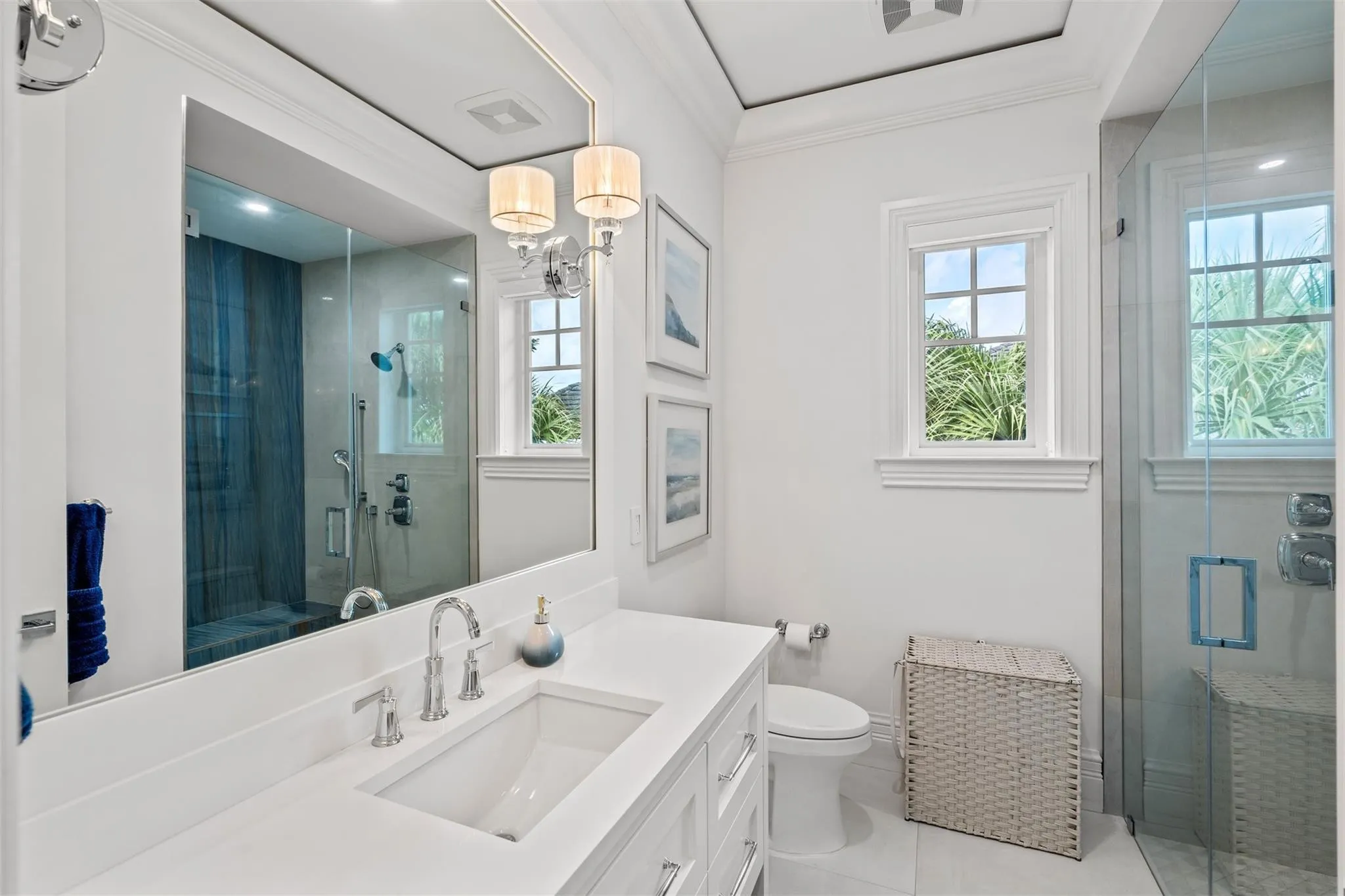 One of many spacious guest bathrooms.