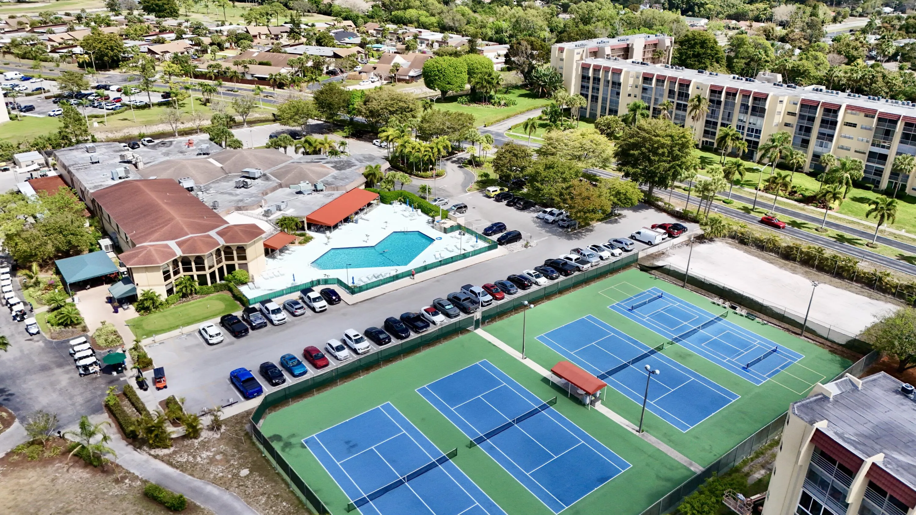 Tennis courts.