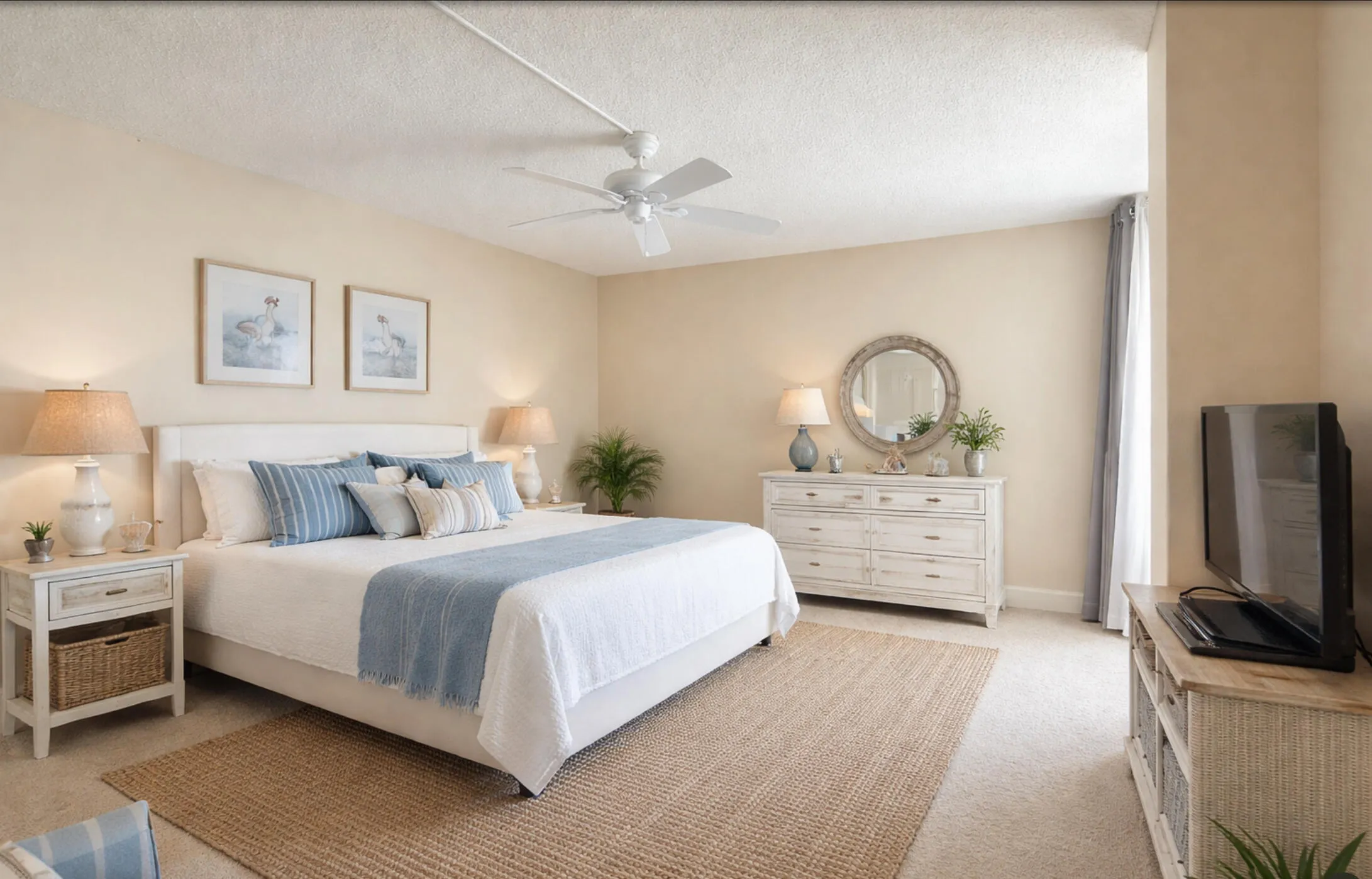 Virtually staged Primary Bedroom