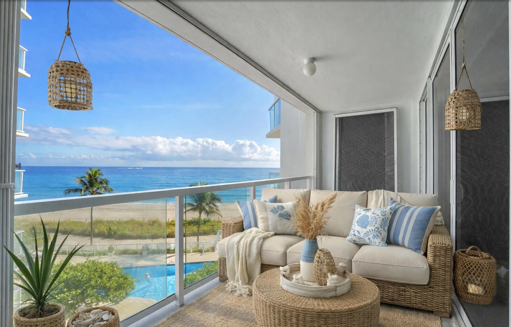 Virtually staged balcony