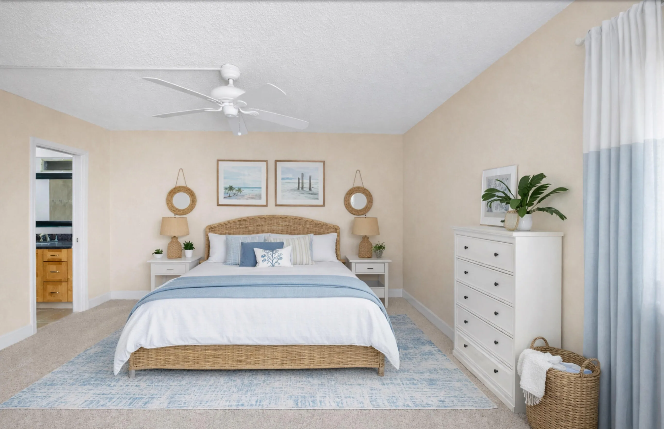 Virtually staged Primary Bedroom