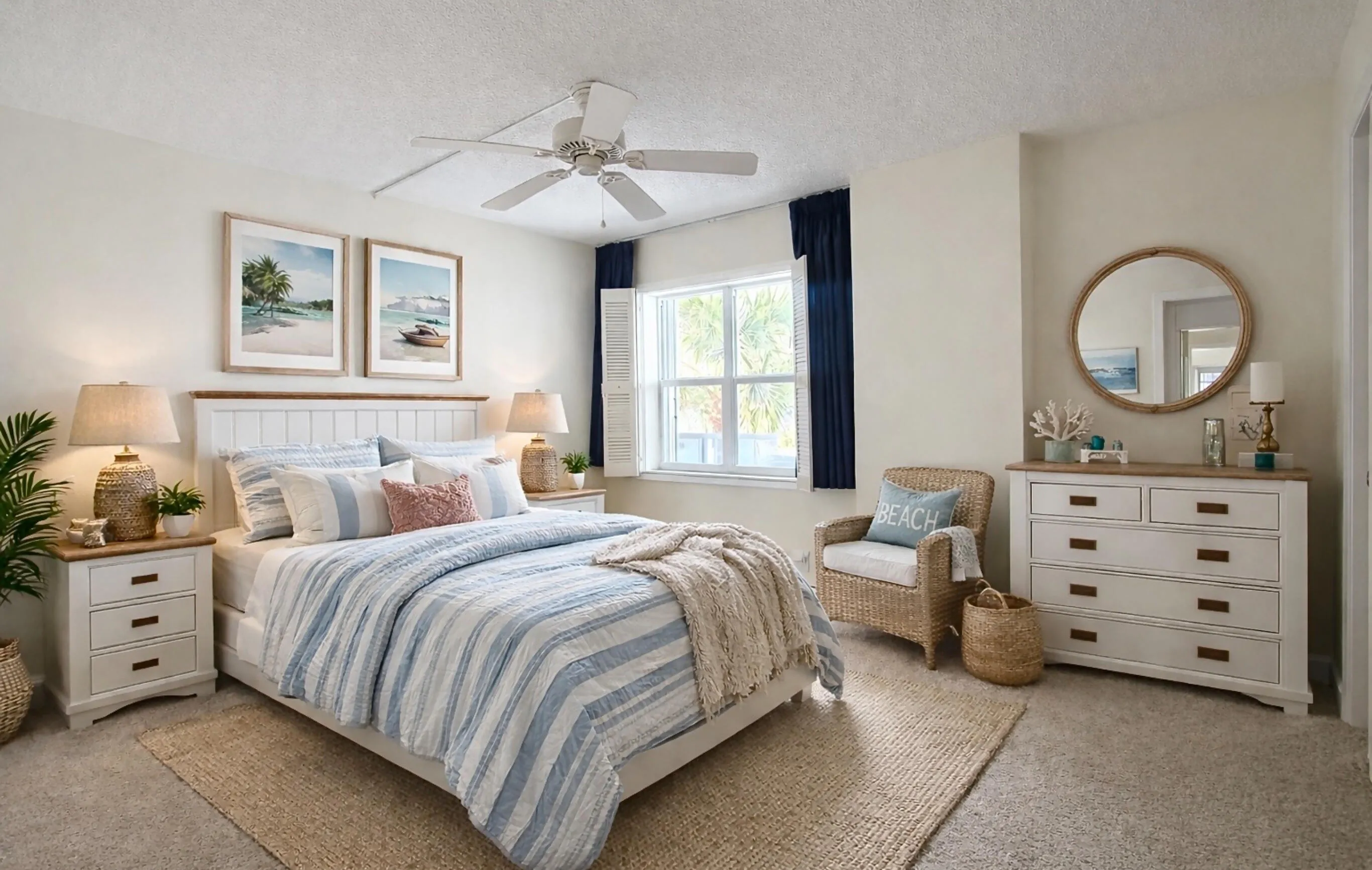 Virtually staged second bedroom