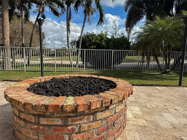 Firepit with view of the 17th green