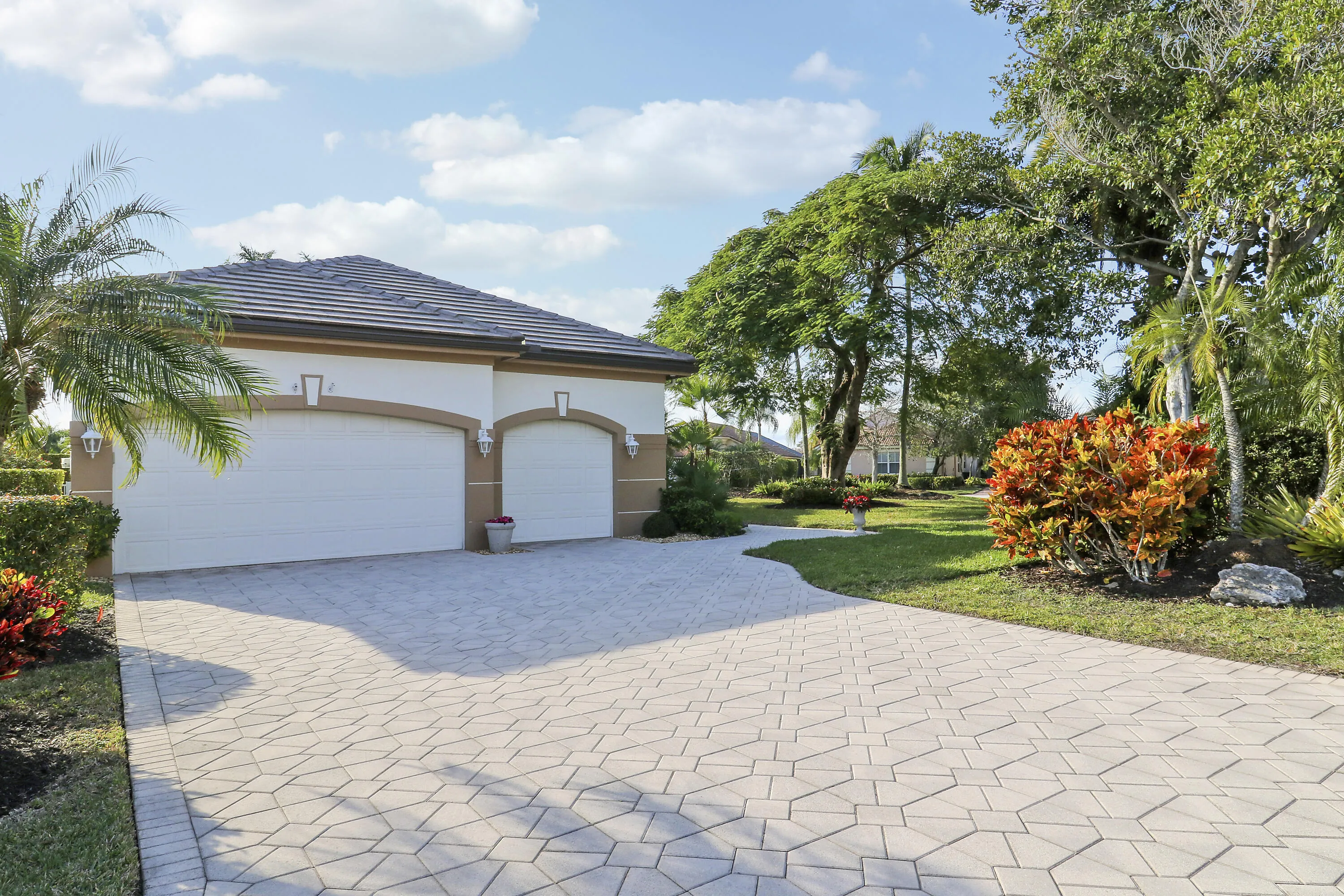 Large Driveway to 3 Car Garage