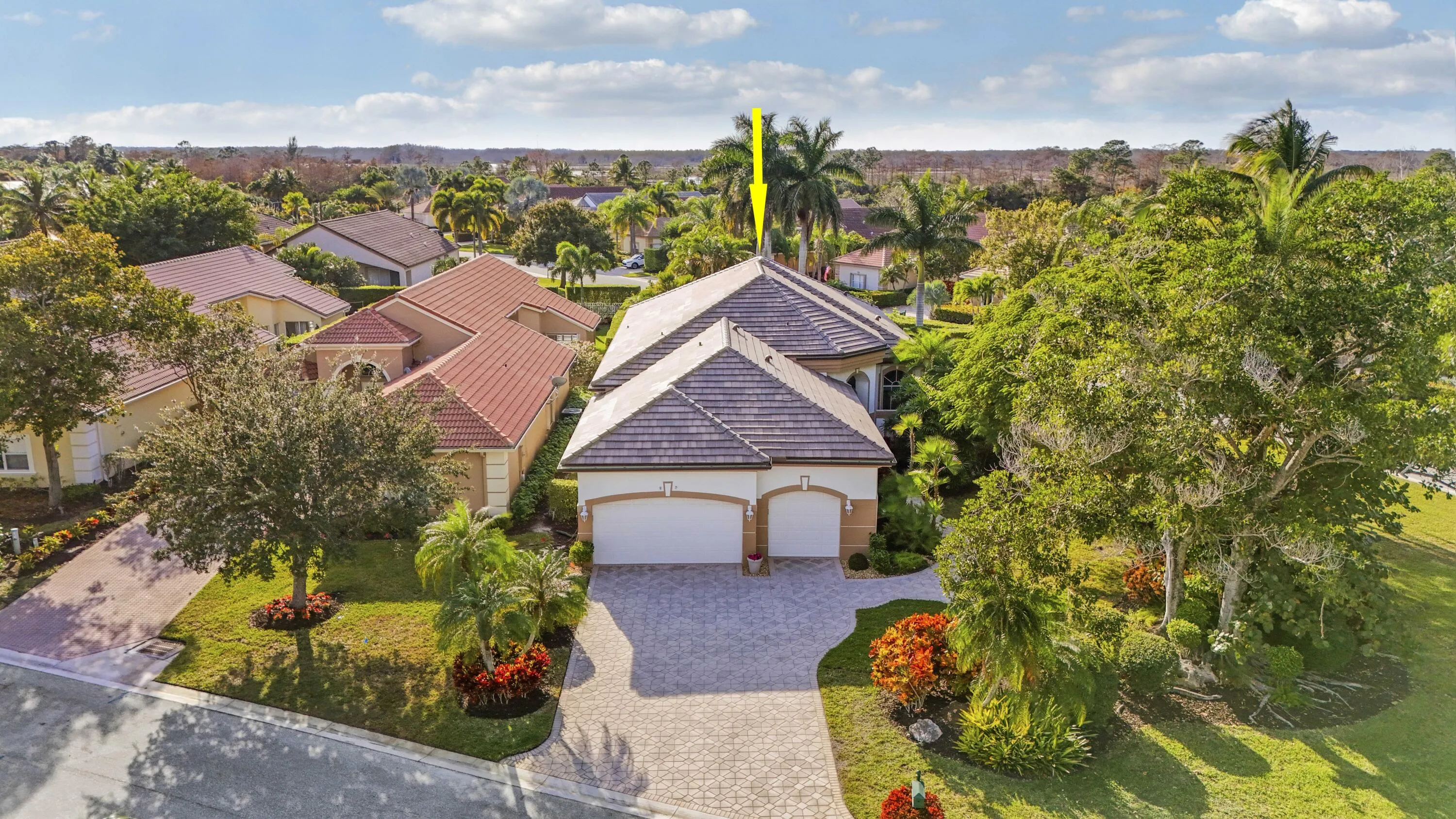 Aerial of Home with Arrow