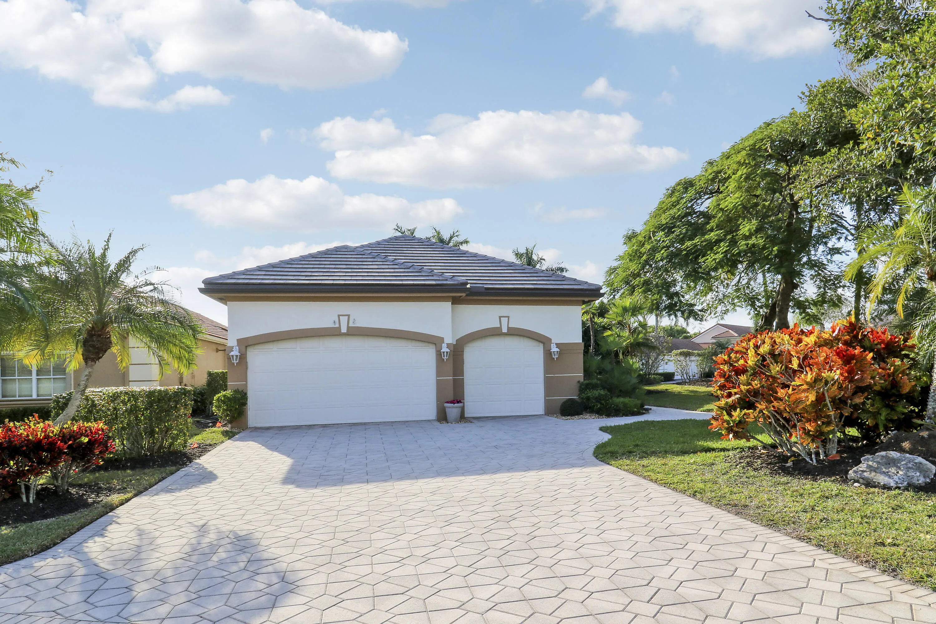 Front of Home with 3 Car Garage