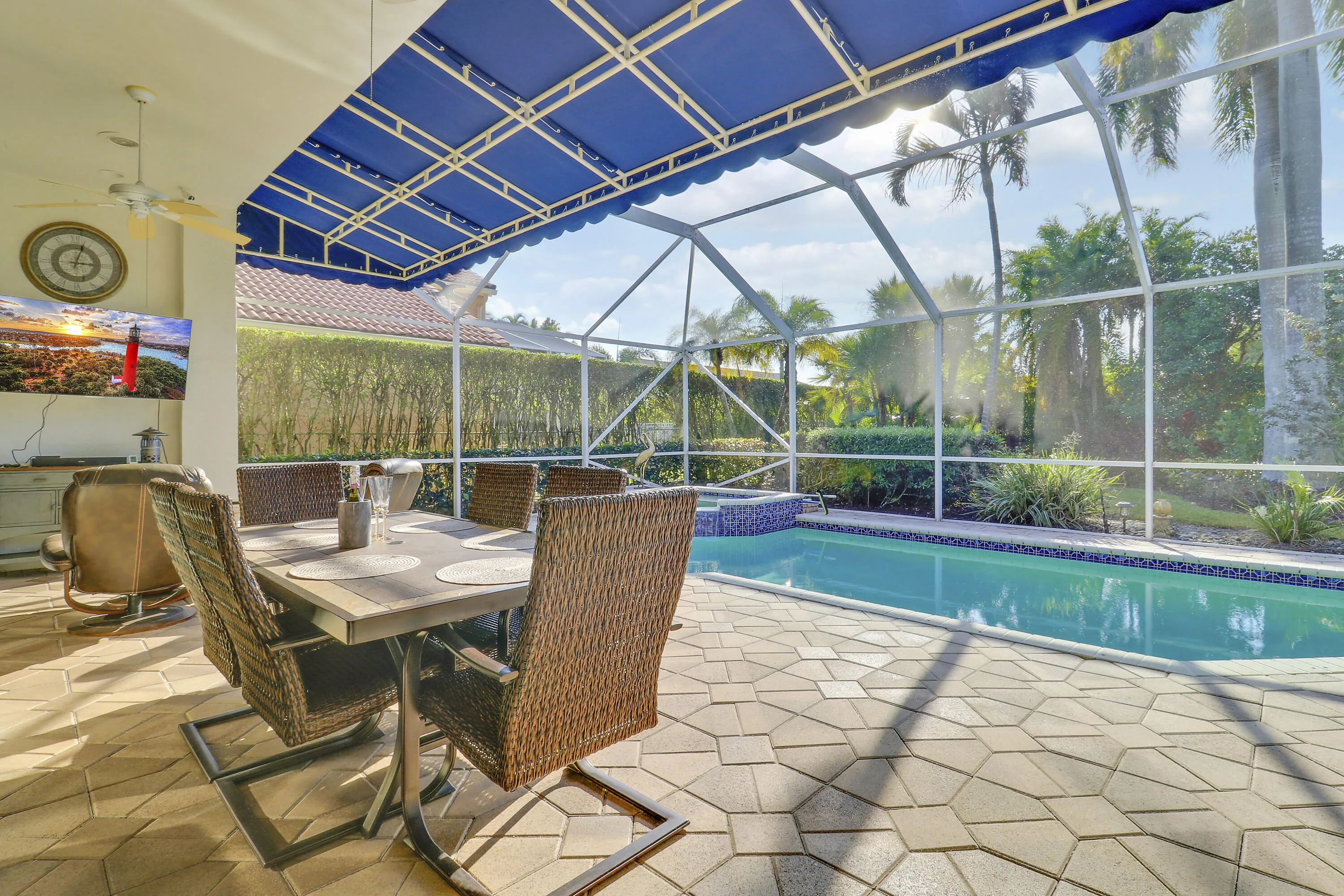 Screen Pool with Hurricane Impact Awning