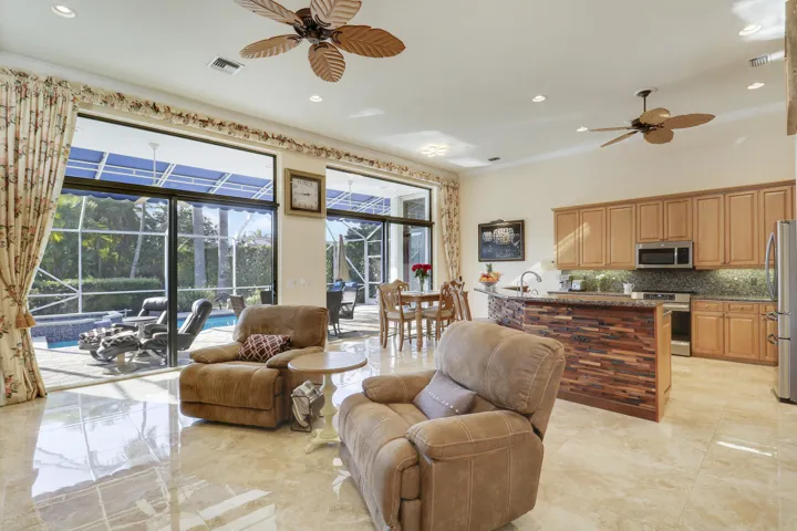 Family Room With Sliders to Pool