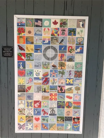 Wall Artwork in front of the entrance to the club house