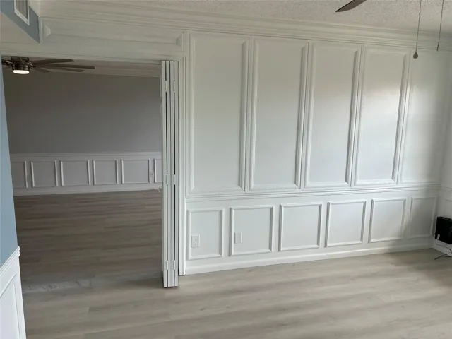 Master bedroom - looking into the living room. New flooring just installed.