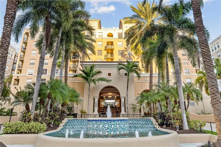 Beautiful palms & water feature welcome you home!