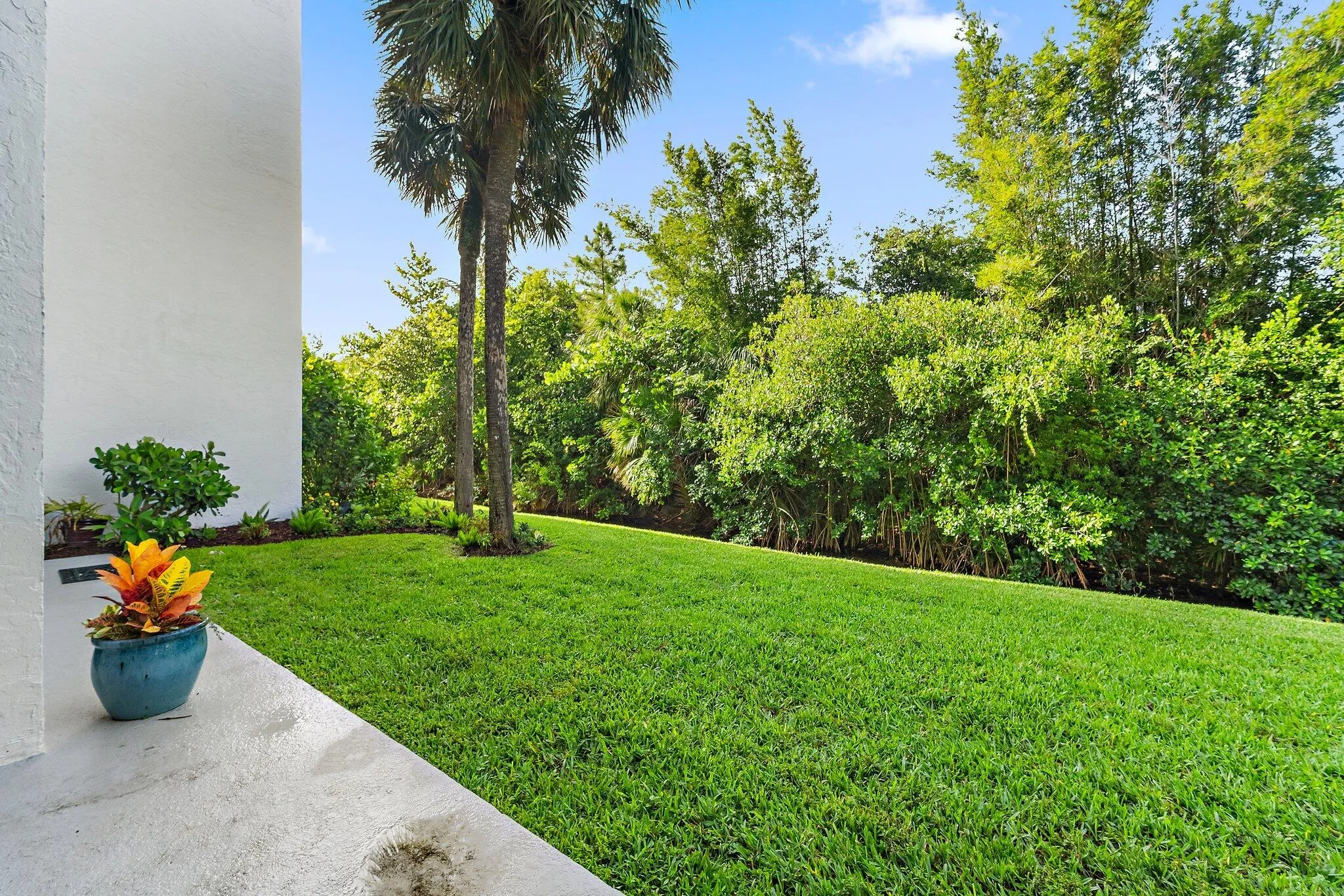 Lawn just outside of porch