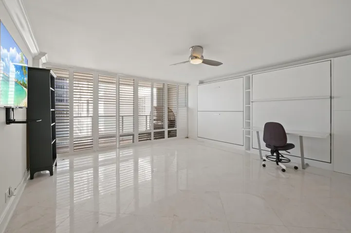 2nd bedroom with 3 murphy beds