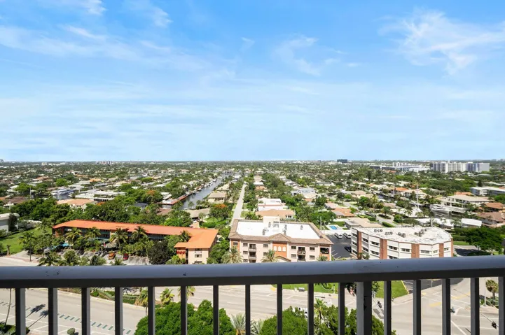 City and Intracoastal view from the living room terrace