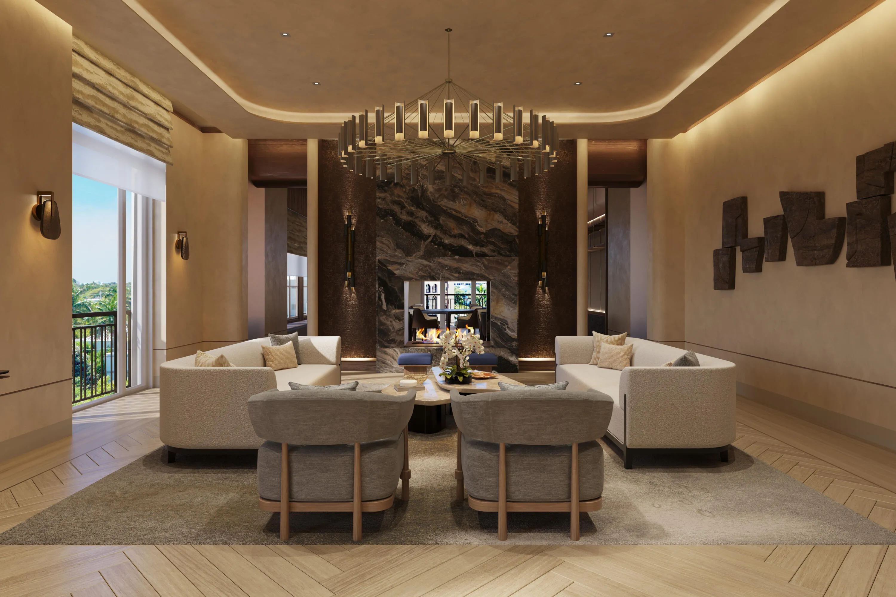 Amenity: Sunset Lounge/Library Rendering