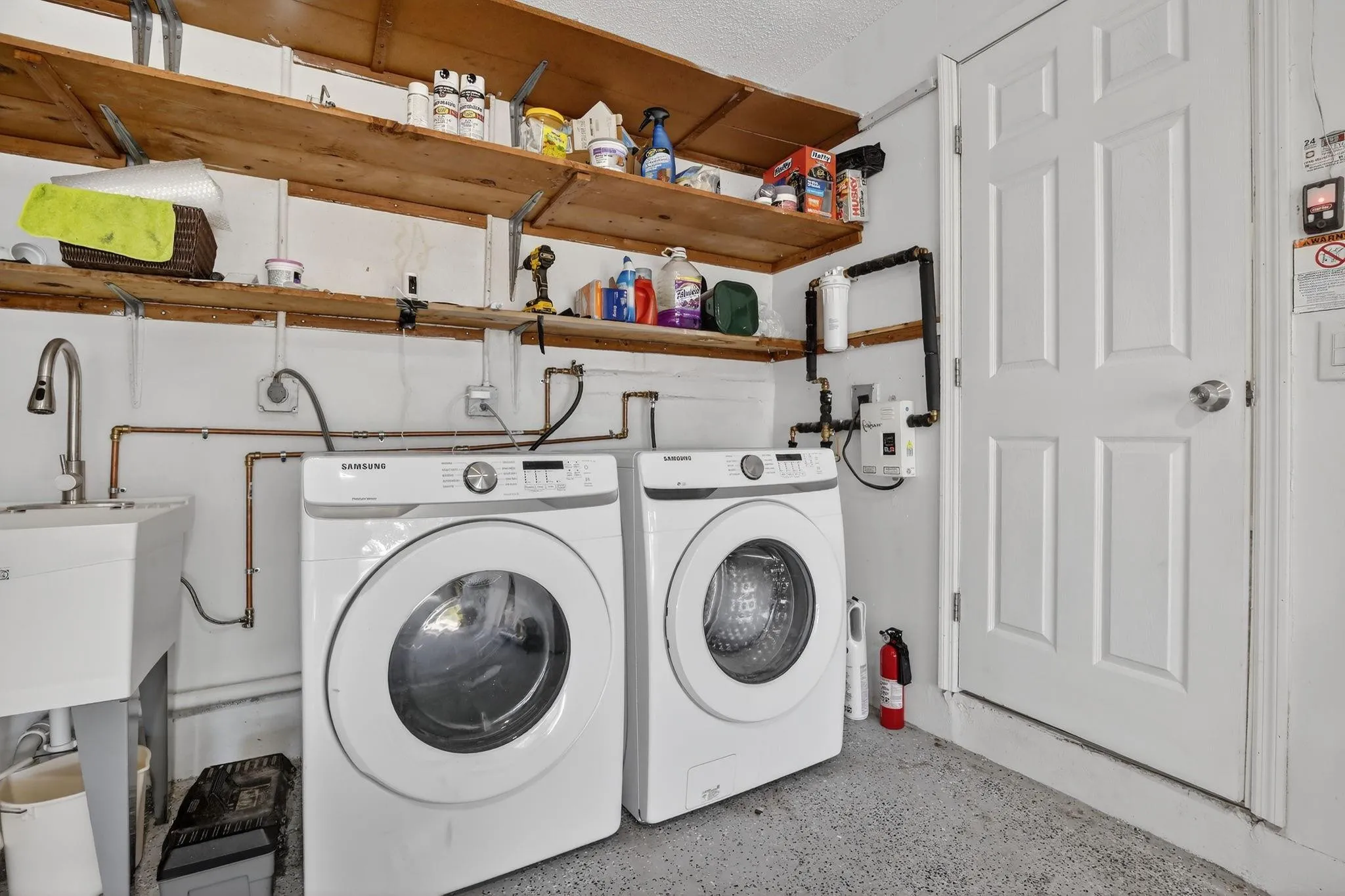 Laundry is located in the garage