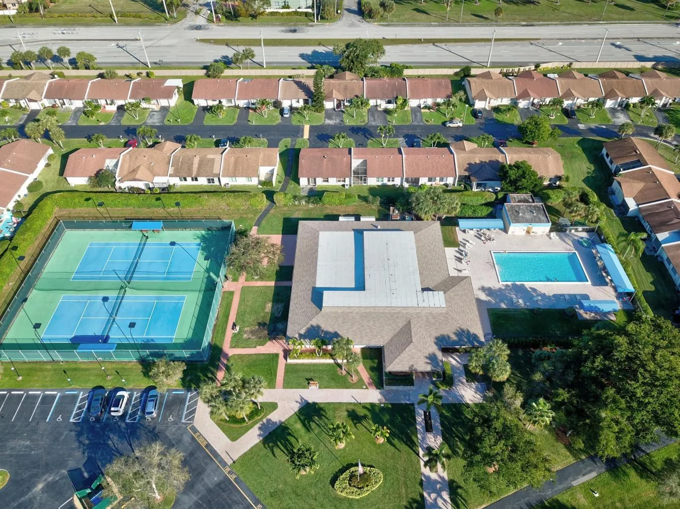 Clubhouse, Main Pool, Tennis Courts right across the street