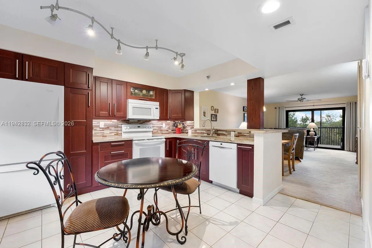 Kitchen is large enough for 2-4 chairs and table