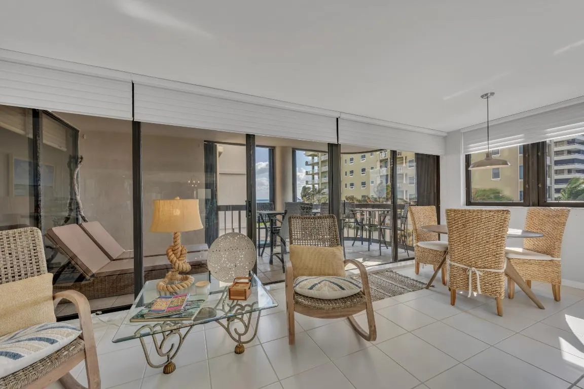 breakfast area and balcony views