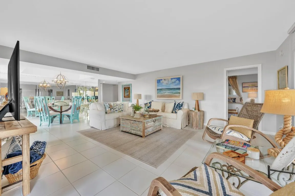 Living room and dining room