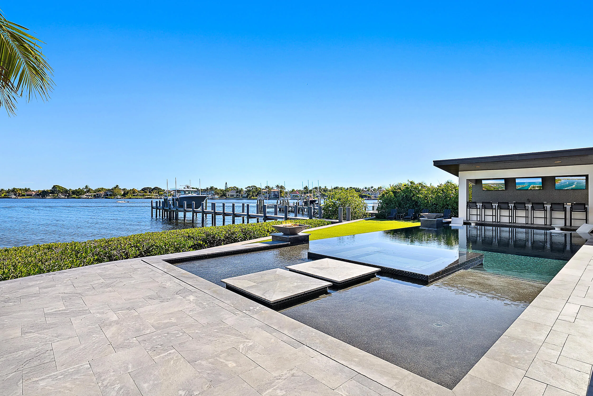 Open patio/pool water view
