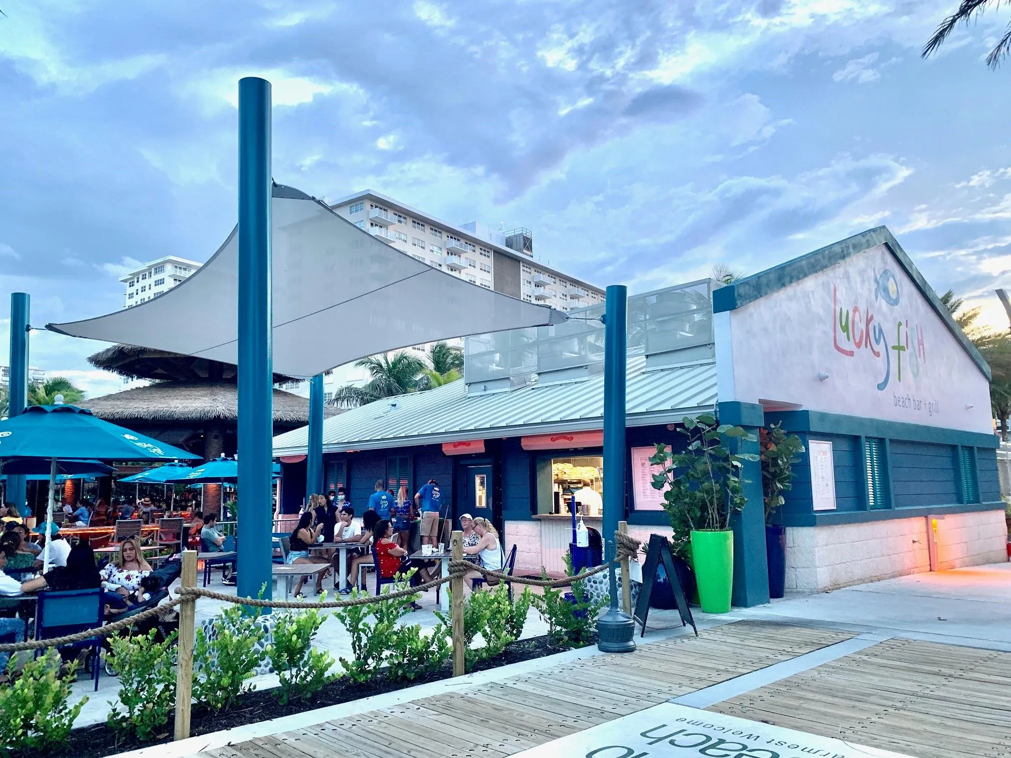 Lucky Fish for casual dining at the beach.