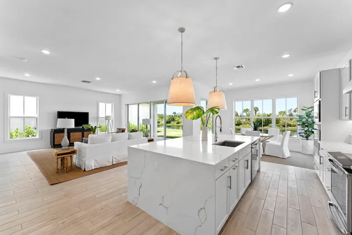 Kitchen, Great Room & Dining Area