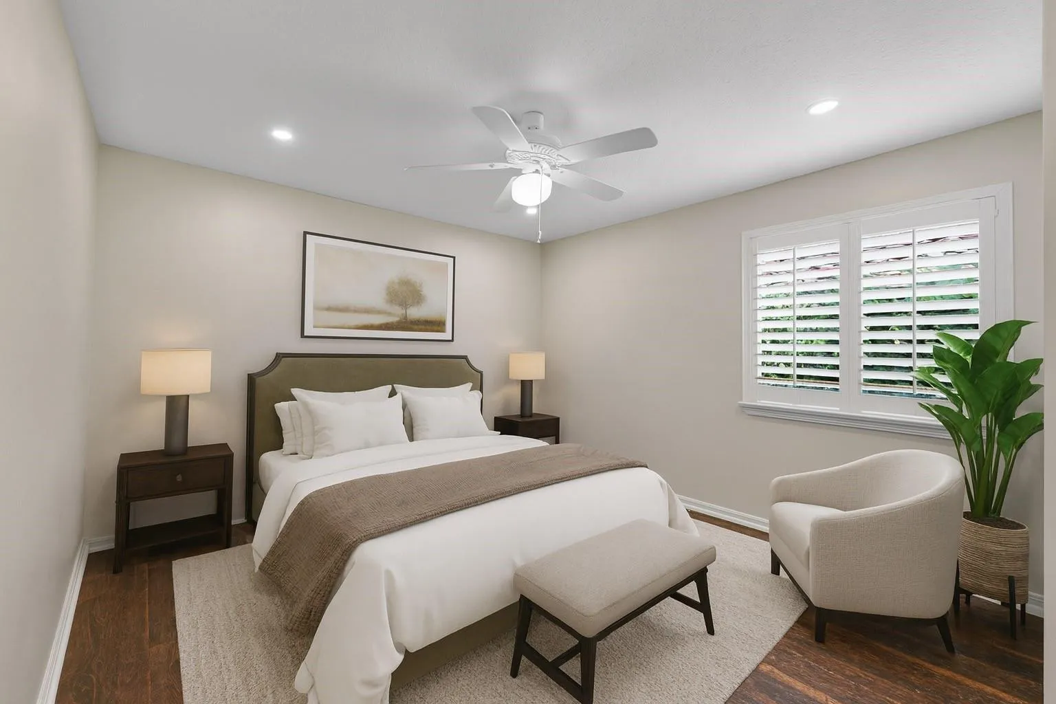 Right bedroom photo is virtually staged