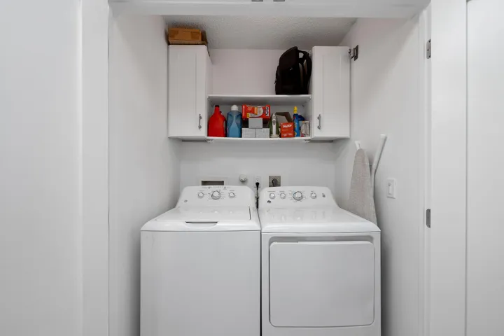 Inside laundry closet