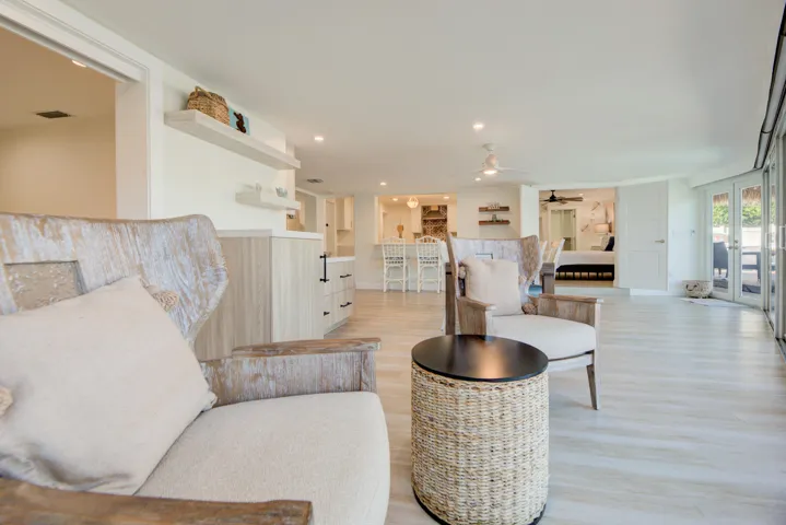 Spacious with New flooring throughout. This angle is extra space.